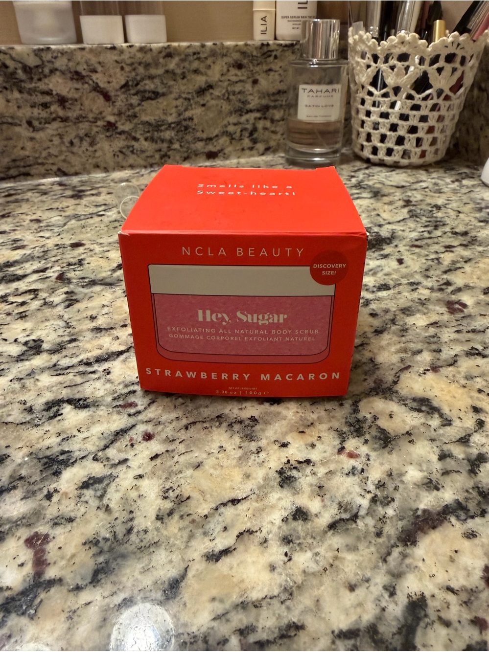 NCLA Beauty "Hey, Sugar" Strawberry Macaron Body Scrub - Red